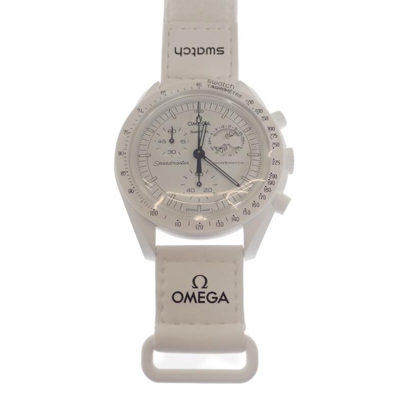 Omega SO33W700 Relojes cerámica/Nylon para hombre esfera blanca