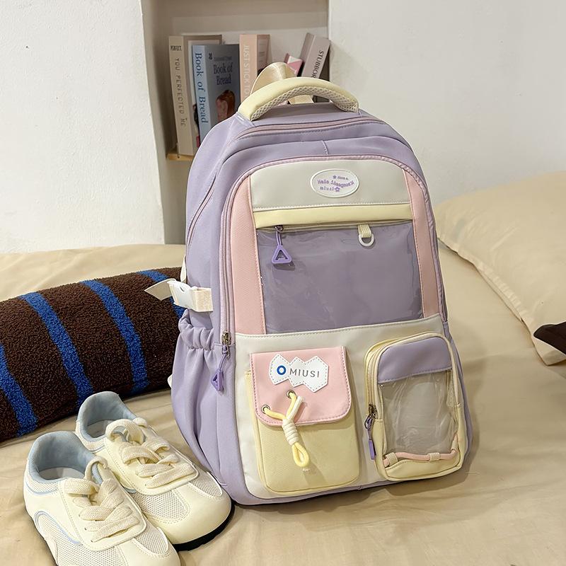 The New Schoolbag Is High-value, Fresh, Sweet and Transparent, and the Lightweight Travel Backpack for Junior High School Students.