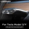 LUCKEASY For Tesla Model 3 Model Y Interior Remodel Patch Model3 2022-2023 Car ABS Black Red White Column Shift Protection Cover