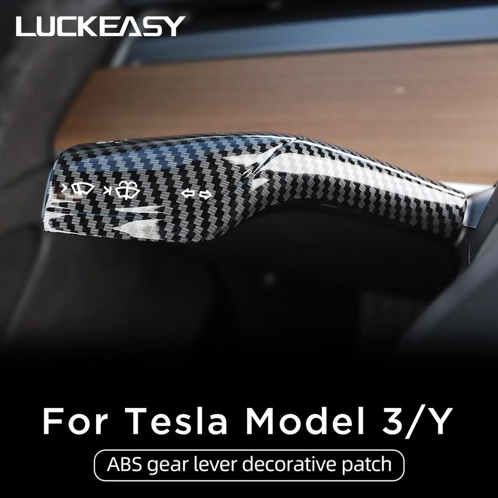 LUCKEASY For Tesla Model 3 Model Y Interior Remodel Patch Model3 2022-2023 Car ABS Black Red White Column Shift Protection Cover