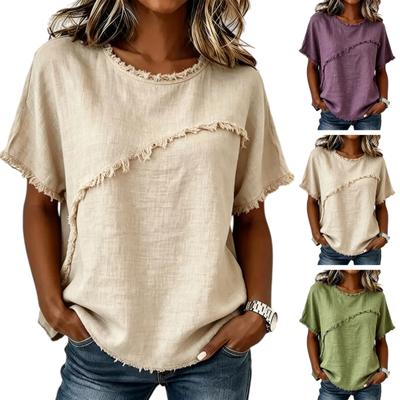 Women T-shirt, Crew Neck Short Sleeve Tee Shirt, Pure Color Loose Fit Summer Tee Tops, Soft Touch Casual Summer Tees