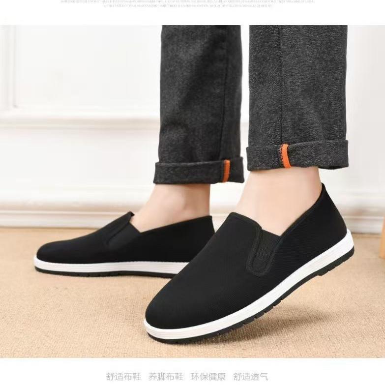 Cloth Shoes Men's Breathable Canvas Shoes Casual Round Head Beef Tendon Sole Shoes Men's Lasagna Soft Sole Tire Sole Shoes