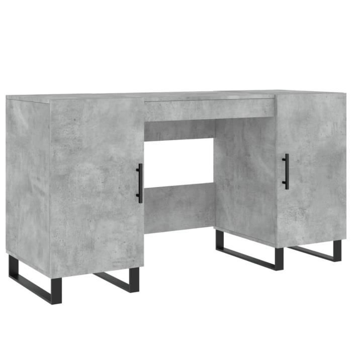 VidaXL Bureau gris béton 140x50x75 cm bois d'ingénierie 829576