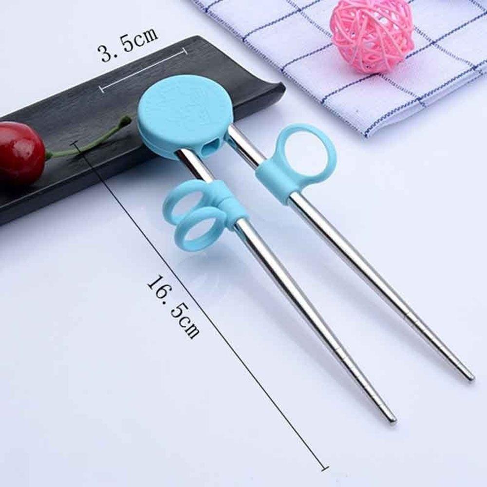 Cute Pig Baby Enlightenment Cartoon Children Stainless Steel for Kids Training Chopstick Learning