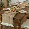 Ramie Boho Table Runner Rustic Style Dining Table Decoration Exquisite Table Cloth Farmhouse