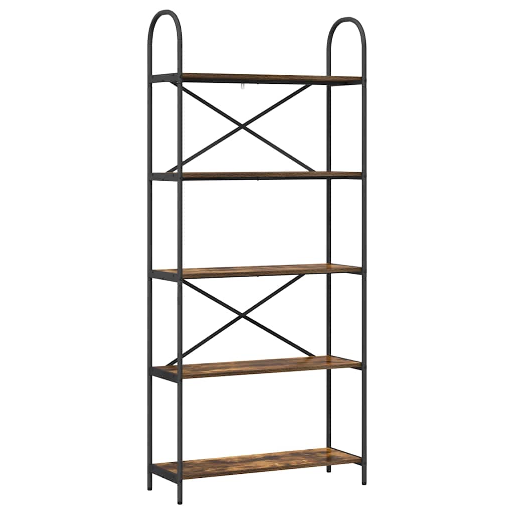 Bookshelf Smoked Oak 80 X 30 X 183 Cm Wood Based Material