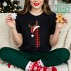 Christmas Reindeer Alphabet TShirt Family Matching Outfits for Parents Kids Couple Xmas Party Holiday Vacation T-shirts Gift