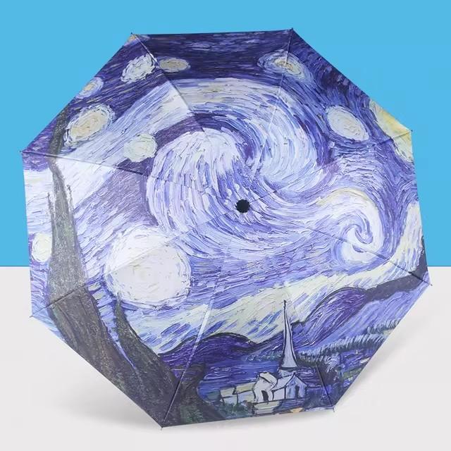 

Голубое небо, белые облака, живопись внутри зонта, мужские и женские цветочные солнцезащитные зонты с защитой от ультрафиолета, женские зонты, складные зонты Paraguas, подарки