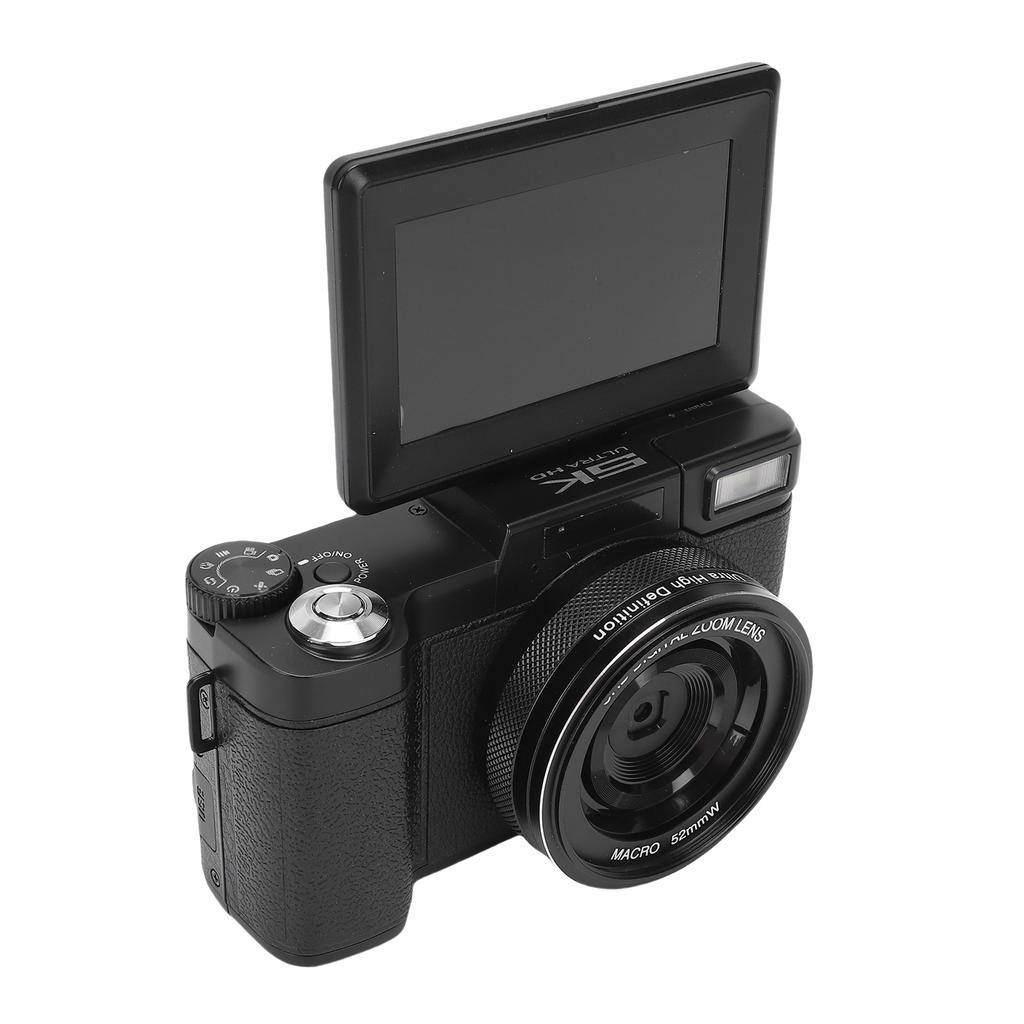 5K Digital Camera 64MP 18X Zooming 3 Inch Screen WiFi Beauty Camera with LED Fill Light for Selfies Travel