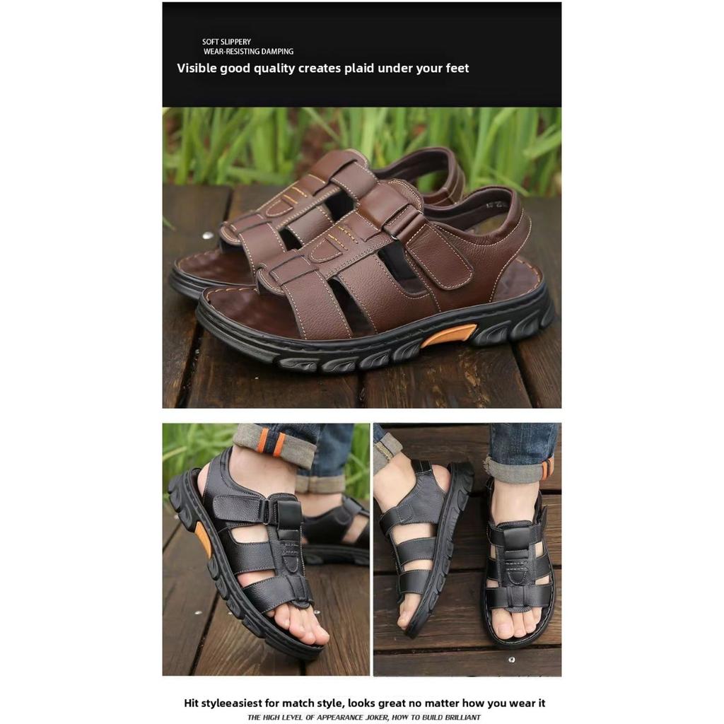 Large Breathable and Versatile Beach Shoes with Thick Soles and Anti Slip Design for Men In Summer. New Casual Sandals for Men with Exposed Toes