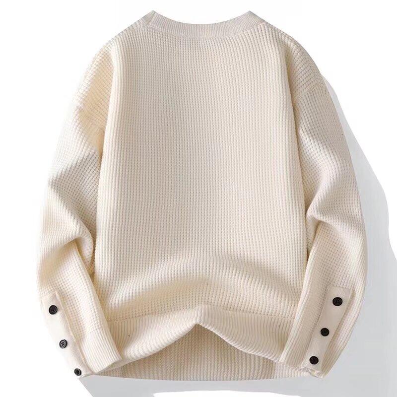 Frühling 2024 Herrenpullover Patchwork Verschiedene Farben Hautfreundlicher Stoff Modisches Vielseitiges Oberteil Lässiges Langarmhemd