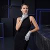 Breathable Sequin Gloves 1 Pair Shiny Silver for Adults Stretchy Mesh Lightweight Metallic Sparkly Performance Dance Stage Costumes Halloween Party