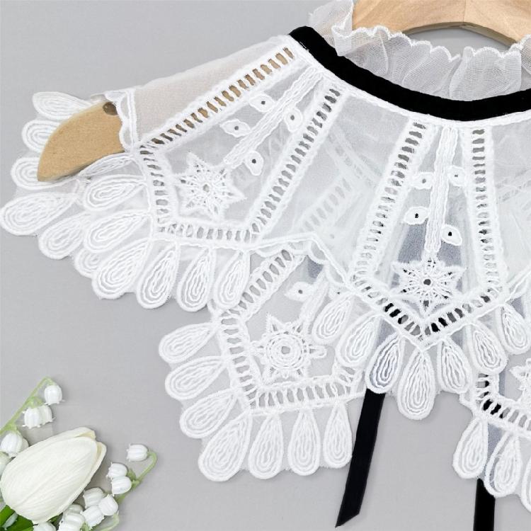 Hollow Shirt Collar Detachable Embroidery Faux Collar Female Clothes Accessories