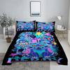 D-Demon Hunters K-pop Bed Sheet Set 3D Printed Bed Flat Sheet With Pillowcase Bed Linen King Queen Size