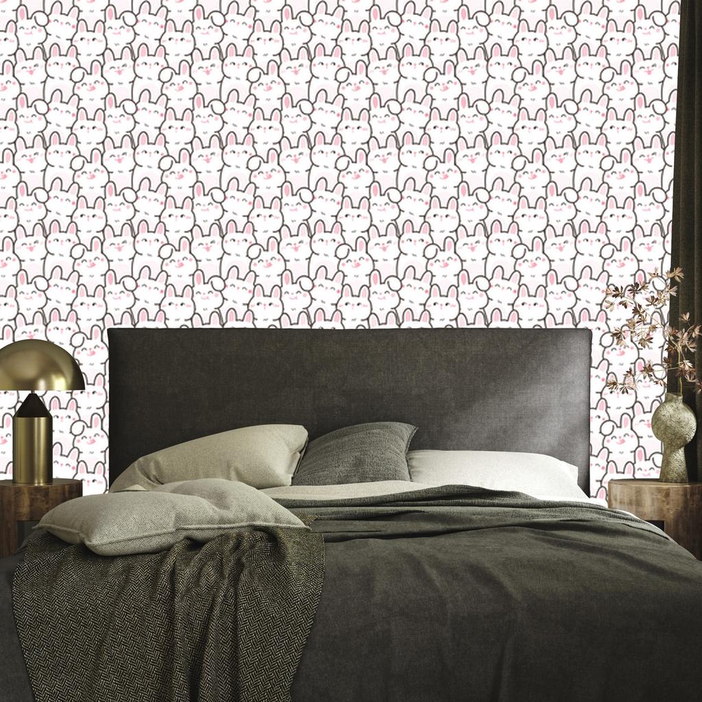 Smiling Rabbits Wallpaper for Living Room and Bedroom 50x1000