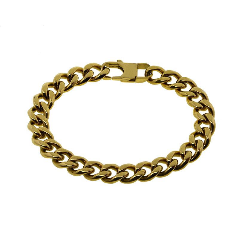 316l Stainless Steel New Chinese Style Polished Cuban Link Bracelet for Men Women Geometric Texture  Jewelry
