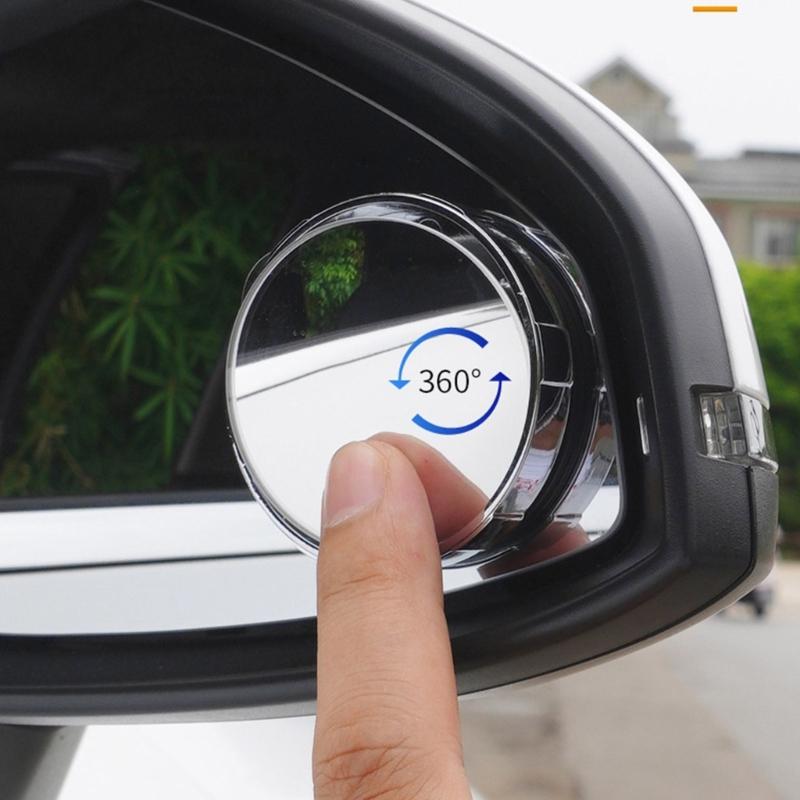 2pcs Suction Cup Type Blind Spots Mirrors 2inch Round Glass Convex Mirror Side Rear View Mirror for Car SUV Automotive
