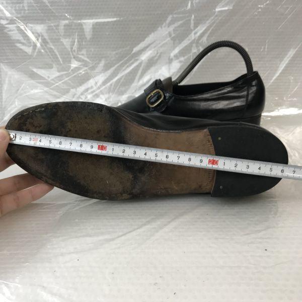 GINZA-1897-TOKYO FUTABAYA Leather Monk Strap Loafers 23.0 Black business shoes(USED)