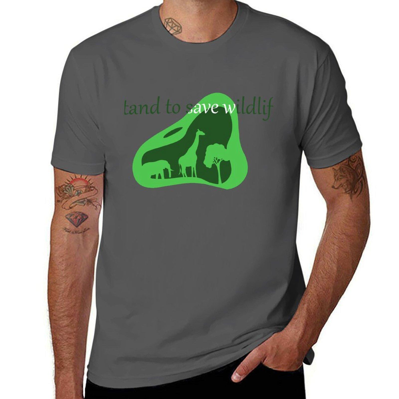 

World wildlife day design TShirt Casual Fashion Print Tee Top 4XL