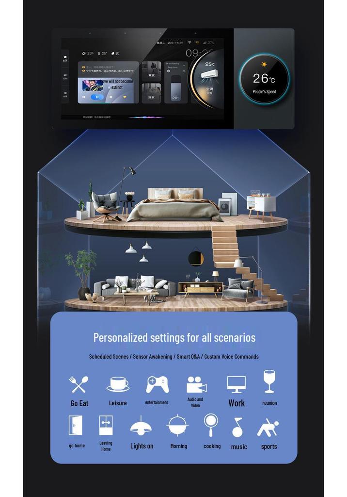 Tuya Smart 6-Inch Multi-Functional Central Control Screen: Whole House Smart Switch & Thermostat