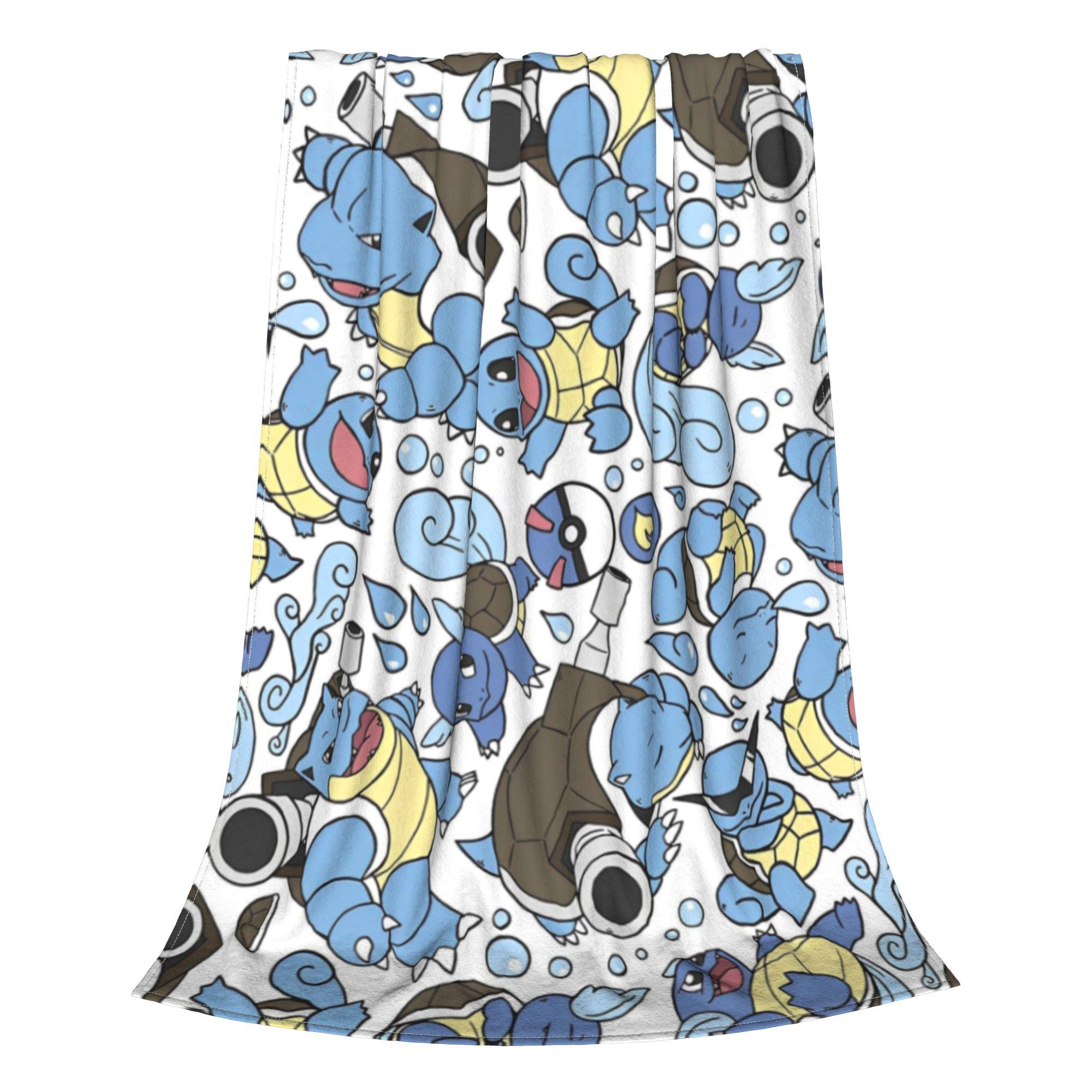 Покемон Бластойз Мультяшное Вязаное Одеяло Аниме Водный Тип Плюшевое Плед-покрывало Декоративное Легкое Многофункциональное Тонкое Одеяло 30x40in