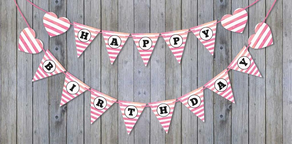 Inkdotpot Birthday Party Decorations Happy Birthday Party Garland Baby Girls Polka Dot Pennant Banner