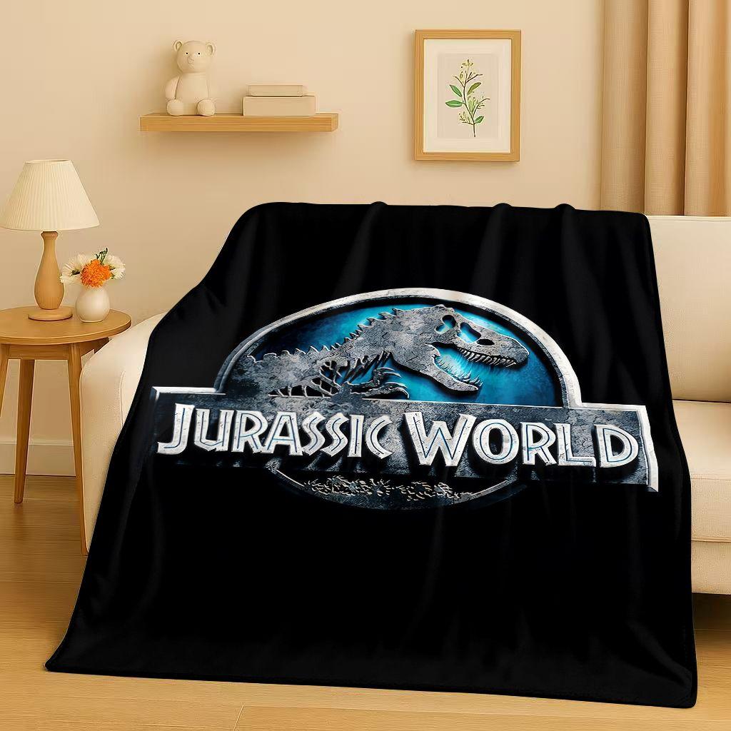 Coperta in Flanella Cartoon Dinosauro Jurassic Park 3D, Coperta Morbida Calda in Peluche per Casa Camera da Letto Letto Divano Copertura Ufficio Campeggio