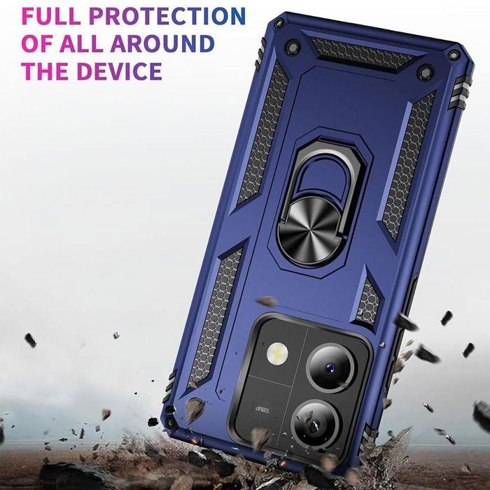 Case - E.F.CONNECTION - For Xiaomi Redmi Note 14 5G - Shockproof - Rotating Ring - Tempered Glasses Included