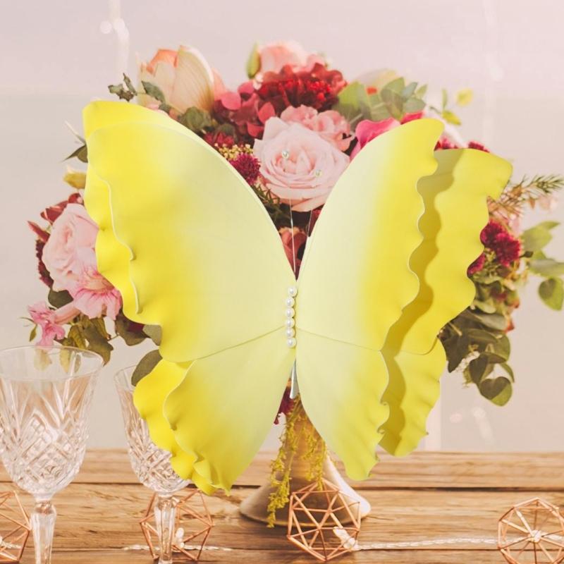 Lebendige Farbfalter Partyraum Dekoration 50cm Großes 3D-Schmetterlingsornament für Hochzeit und Event Wandkunst
