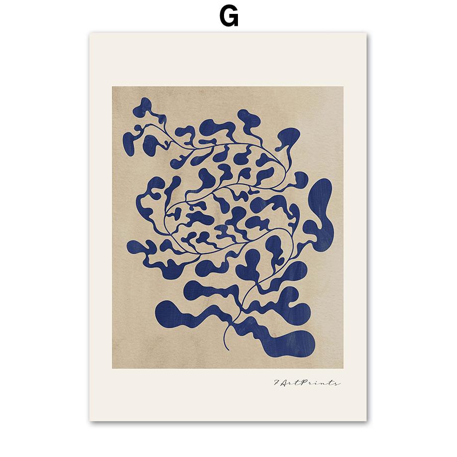 Abstract Blue Vintage Posters And Prints Matisse Line Girl Wall Art Canvas Painting Hotel Bar Pictures Living Room Home Decor