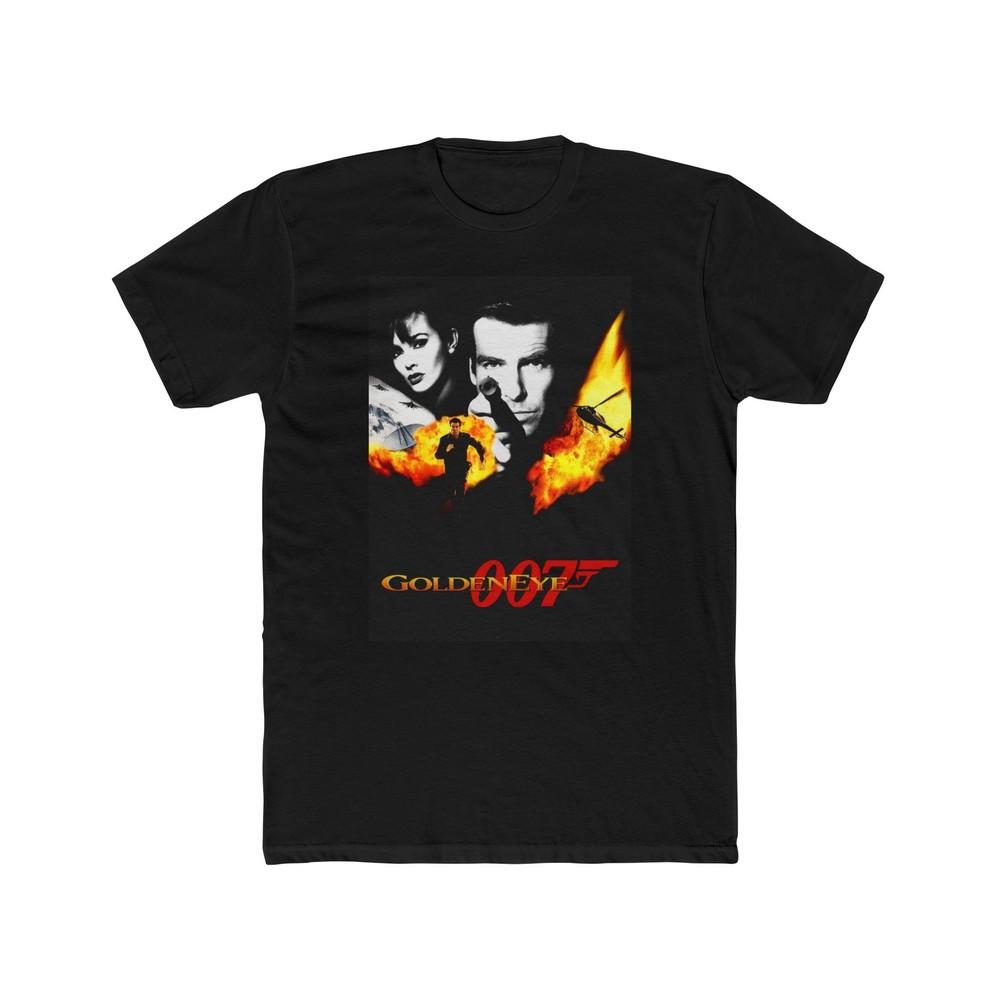 Golden eye bond 90s gamer retro gaming sailor jerrry vintage Men s Cotton Crew Unisex T-Shirt S