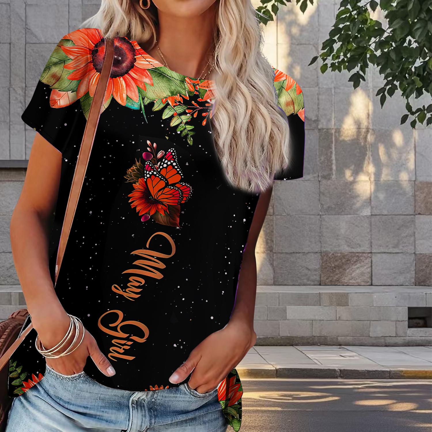 

Женская летняя футболка с принтом бабочек в стиле ретро, футболки с коротким рукавом, повседневные топы с принтом 8XL красный