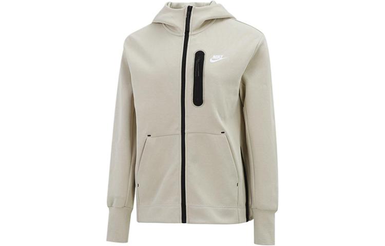 Nike Sweatshirts Women s Khaki Hooded Moderate Cardigan DD5625-206 L