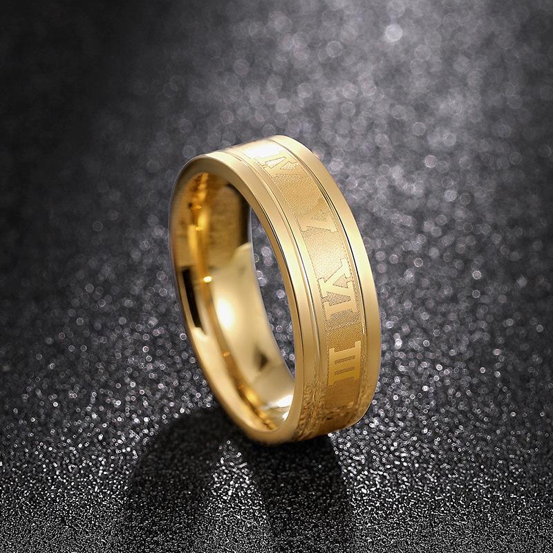 Ring, Mode-Ring mit römischen Ziffern, Unisex, personalisierter geschlechtsneutraler Stil