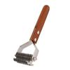 Pet Grooming Brush Stainless Steel Double Sided Dematting Deshedding Brush Dogs Shedding Tool with Wooden Handle