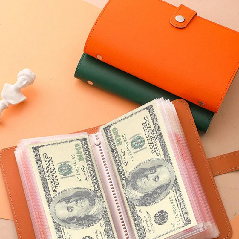 100pcs Envelopes Value Challenge Refillable Binder Money Saving Binder, Multi-Functional Loose-Leaf Storage Pouch, Portable Organizer,School Supplies