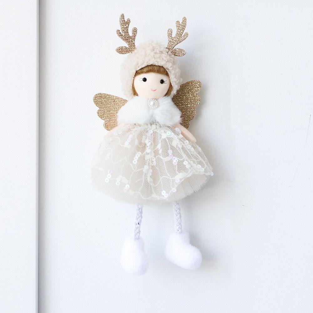 Soft Bead Gauze Skirt Angel Ornaments Handmade Christmas Tree Hanging Decoration  New Year Gift