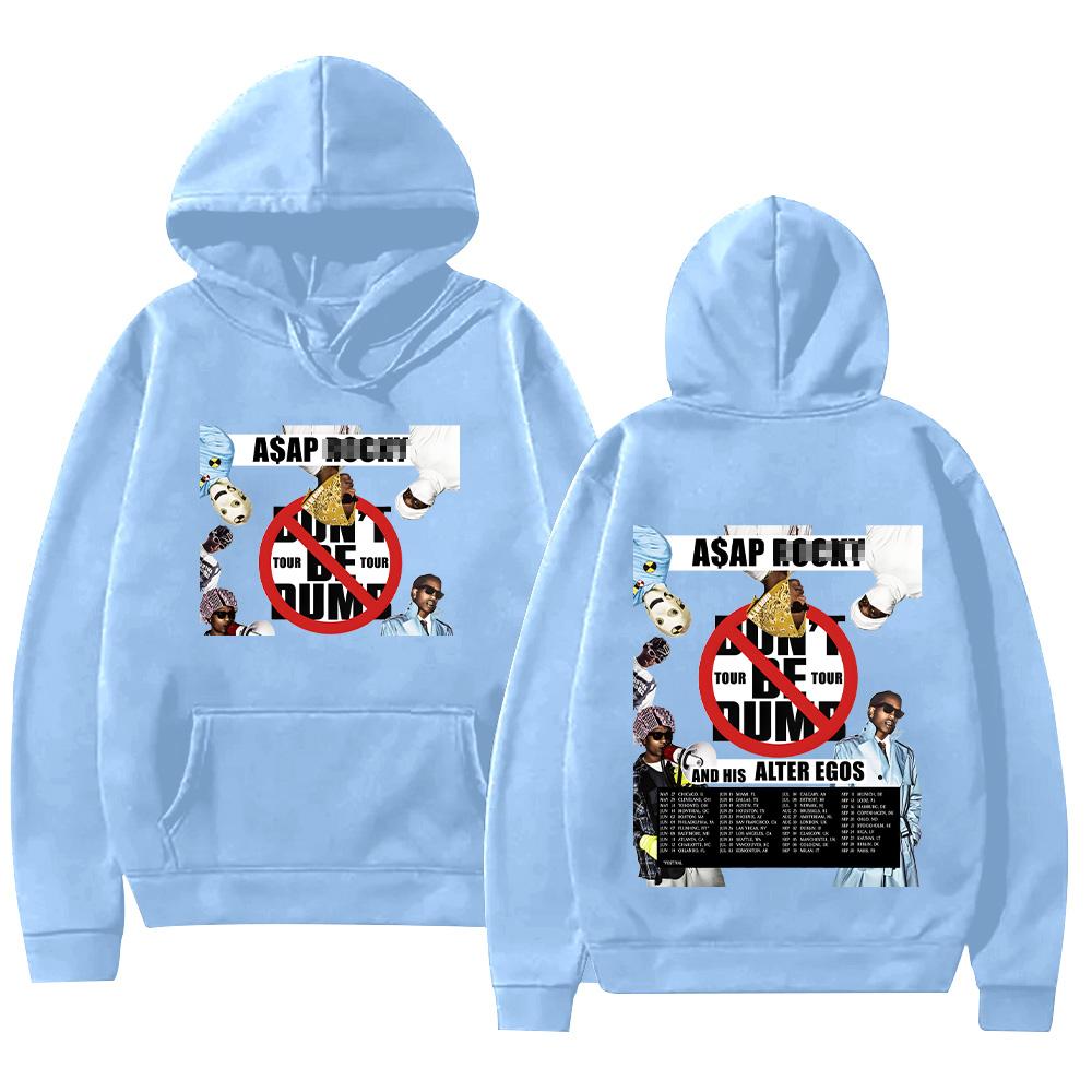 

Asap Don’t Be Dumb Tour 2026 Худі З Довгим Рукавом Пуловери Вінтажний Хіп-Хоп Светр Унісекс Повсякденний Y2K Одяг XS світло-синій колір