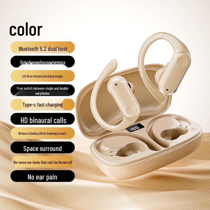 A520 TWS Ear-Hook Bluetooth Wireless Dual-Ear Sports Headset - Long Battery Life, Non-In-Ear Design