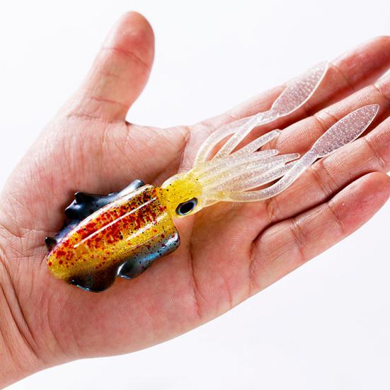 15CM/20G Fishing Soft Squid Lure Glow-in-the-Dark Colorful 3D Eyes Artificial Octopus Bait Sea