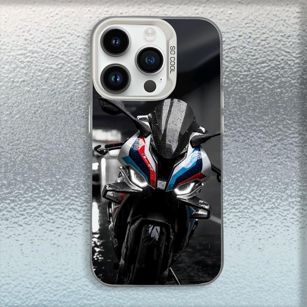 Custodia per Telefono B-Bmwes Moto S1000rr Per iPhone 16,15,14,13,12,11,Mini,Pro,MAX Bianca Opaca Cover Antiurto