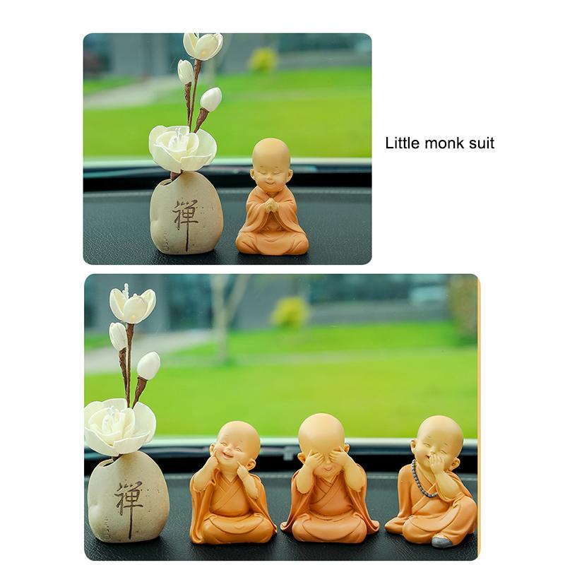 The  Ping An Little Monk Peaceful Little Monk Car Interior Decoration Buddha Zen Monastery Car Accories Str Relief M Driver S
