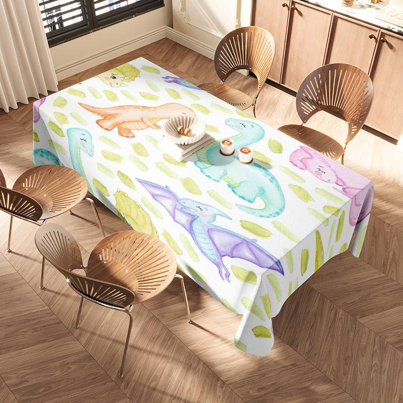 Vibrant Seashell TableclothWaterproof Dinner Placemats with Soft Coral Fish Pattern for Kitchen Decoration 150x230cm