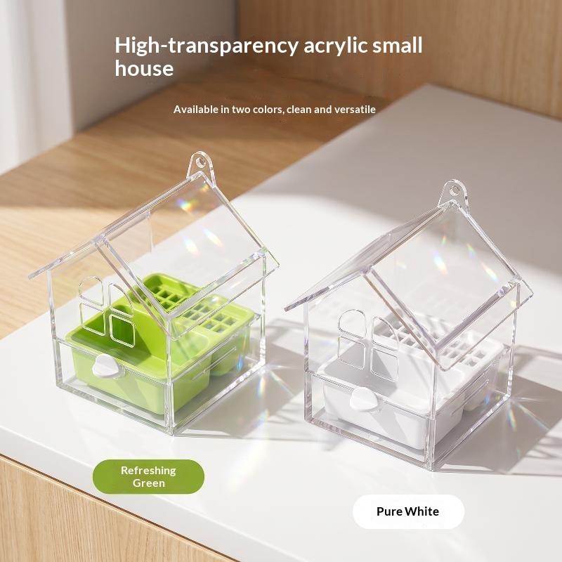 Hanging Parrot Feeder Prevent Scattering Bird Feeding Bowl Multifunction Bird Bath Parakeet Bathtub Bird Cage Accessories