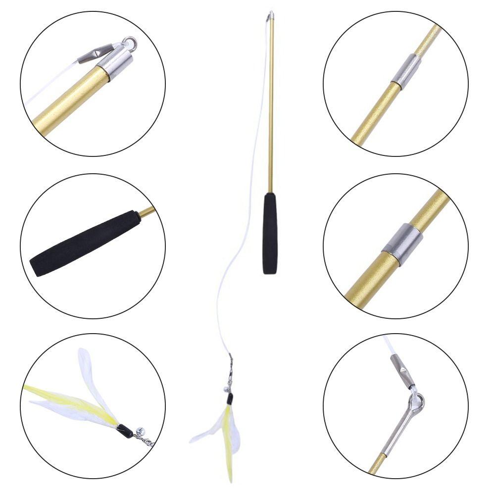 Interactive Cat Teaser Wands 3-section Stick Teaser Durable Catcher Teaser Rod Cat Accesorios