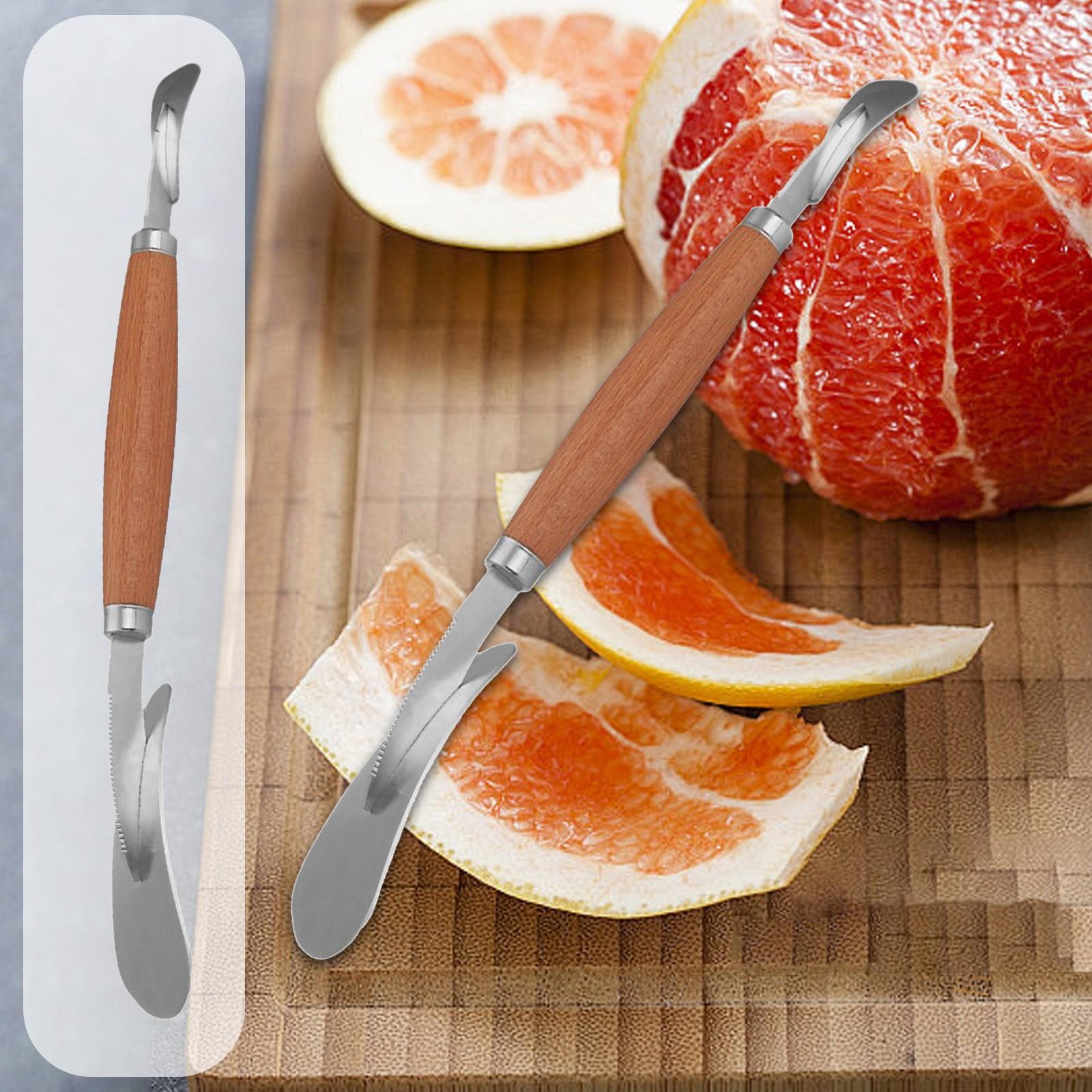 Pomelo 2026 Pomelo Cutter Cutter Bending Pomelo Peel With Serrated Edge Kitchen Peel Peeler Stainless Steel Kitchen серебряный
