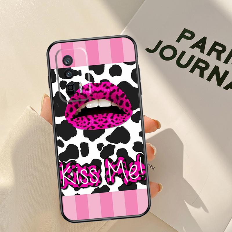 Kiss Me Lips Lipstick Case For Xiaomi 15T 14T 13T Pro 14 15 Ultra 17 Pro Max POCO F8 F7 F5 F6 X3 X5 X6 X7 Pro Coque