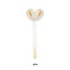 Gold Buckle Pompom Eyelash & Eyebrow Brush with Crystal Rod and Rabbit Ear Comb
