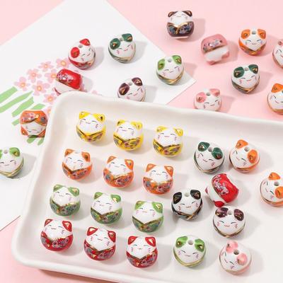 Kitty Plutus Cat Beads Cat DIY Jewelry Accessory Pretty Fortune Cat Loose Spacer Beads  DIY Jewelry