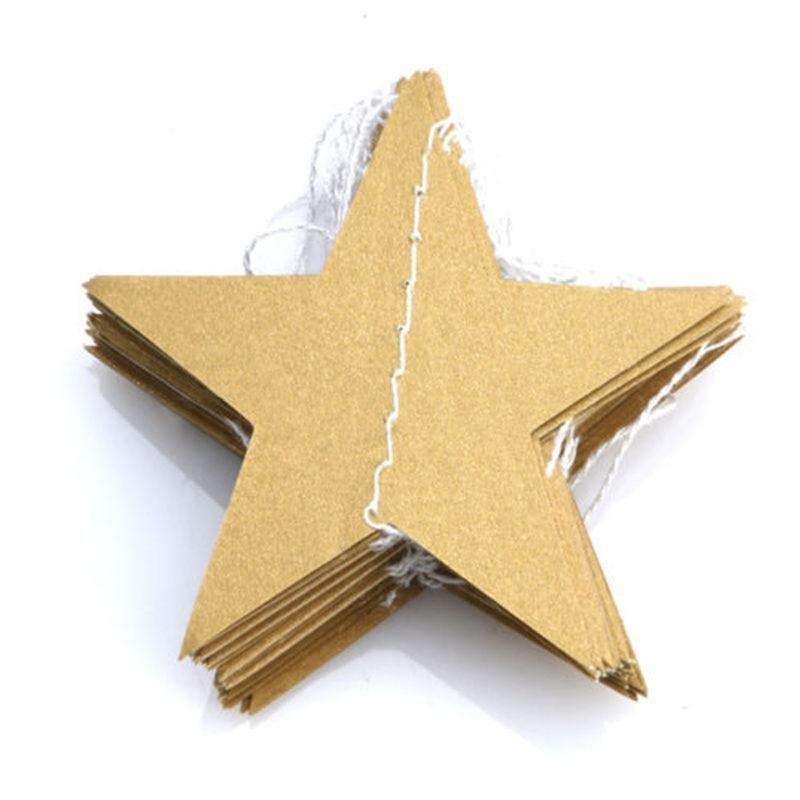 4M 7cm Shining Star Paper Drop Garland Banner Gold Silver Bunting Banner For Baby Shower Kids Room Wedding Hanging Decoration